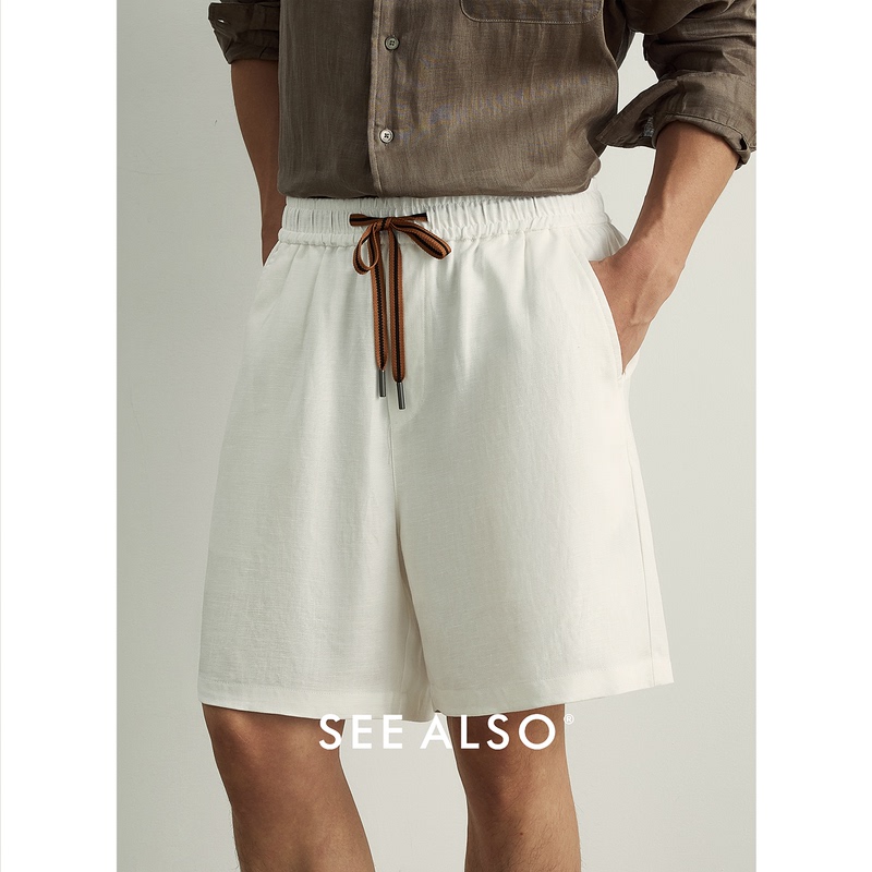 See Also『Jianzhi Mashen』Tencel Lyocell Linen Old Money Relaxed Breathable Straight-Leg Color-Blocked Drawstring Shorts See Also『Jianzhi Mashen』Tencel Lyocell Linen Old Money Relaxed Breathable Straight-Leg Color-Blocked Drawstring Shorts