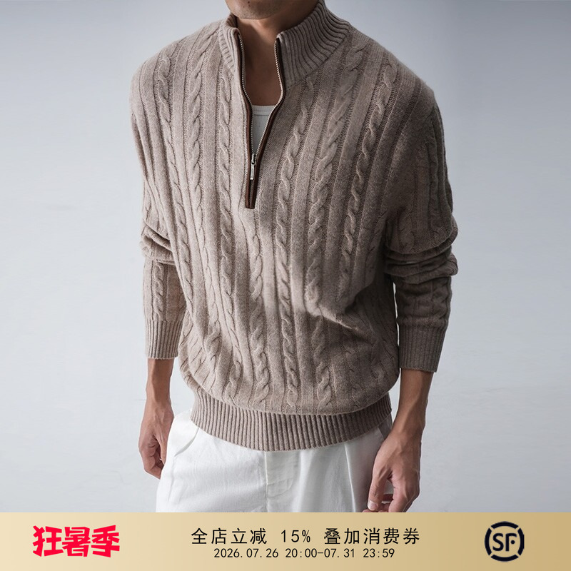 See Also『Sheepskin Cashmere』American Retro Half-Zip Knit Sweater Old Money Winter Cable Knit Sweater for Men See Also『Sheepskin Cashmere』American Retro Half-Zip Knit Sweater Old Money Winter Cable Knit Sweater for Men
