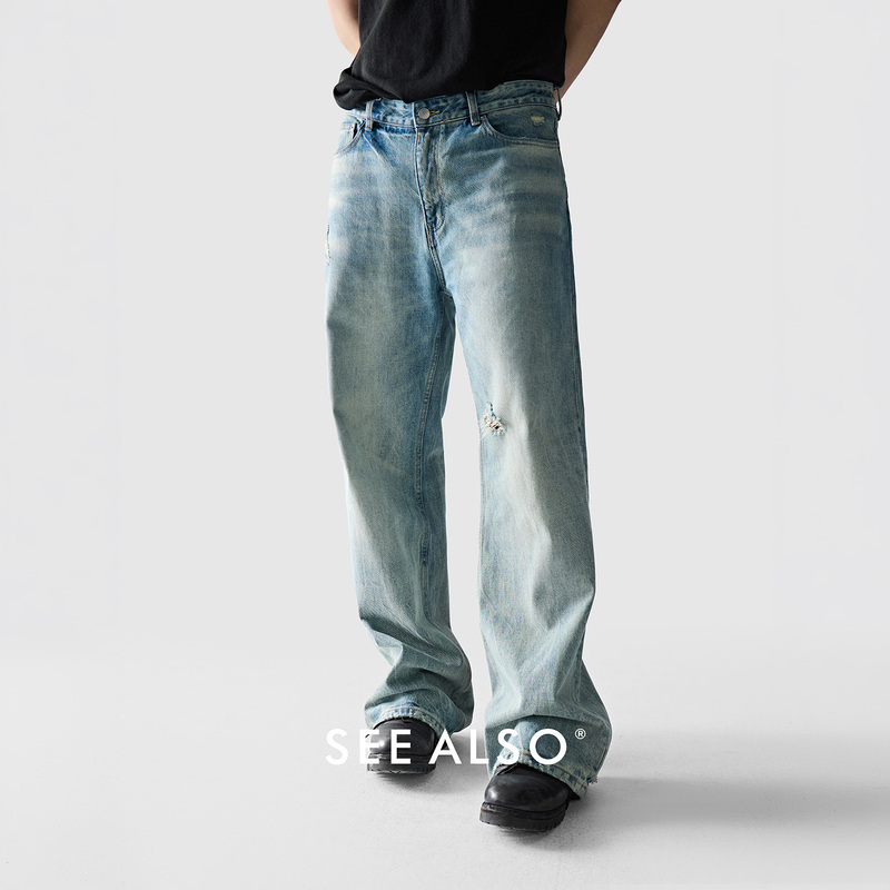 See Also American Retro Washed Distressed Blue Ripped Straight-Leg Jeans for Men 2026 New Style Long Pants See Also American Retro Washed Distressed Blue Ripped Straight-Leg Jeans for Men 2026 New Style Long Pants