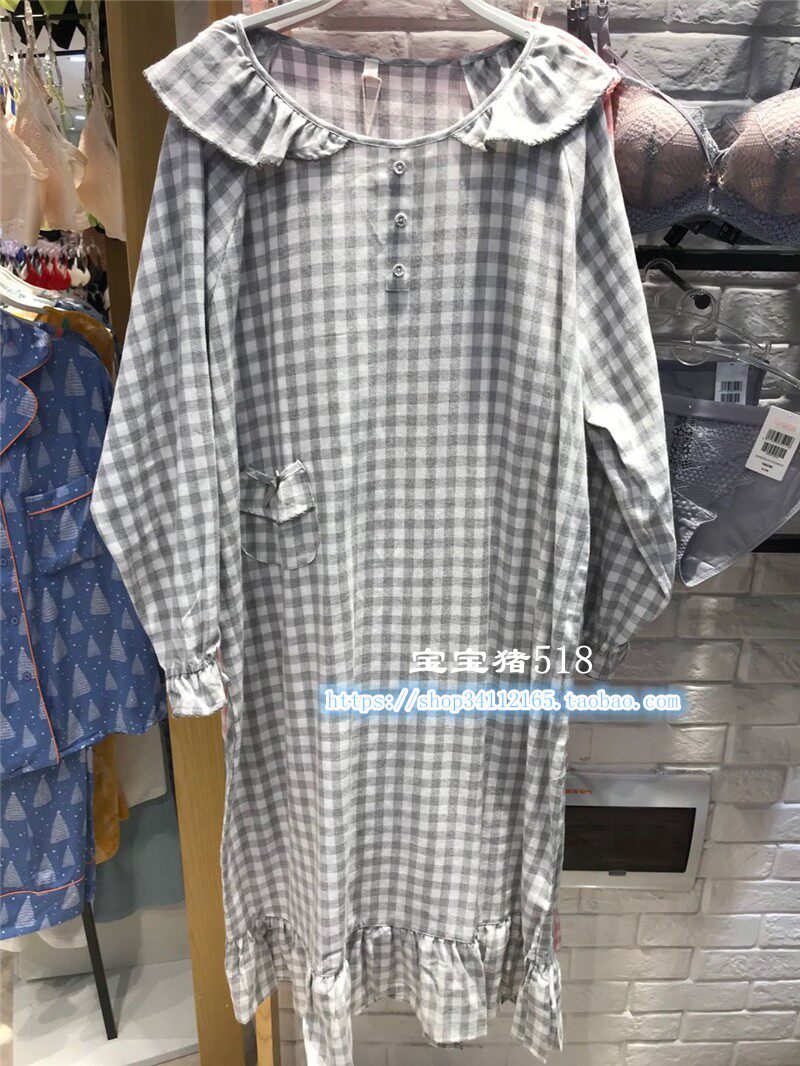 Lanzuri 20 Autumn Winter New Women's Comfort Cotton teen Cute Long Version Sleeping Dress 3H0520104