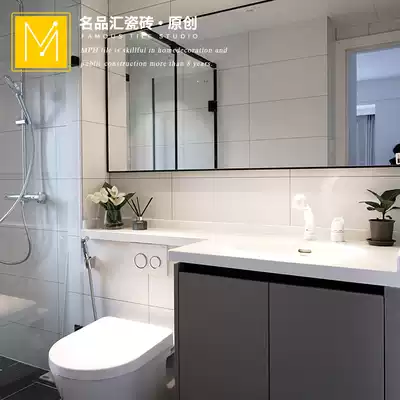 All-ceramic black and white gray tiles Powder room 300times 600 Bathroom wall tiles Toilet Kitchen floor tiles Kitchen and bathroom wall tiles