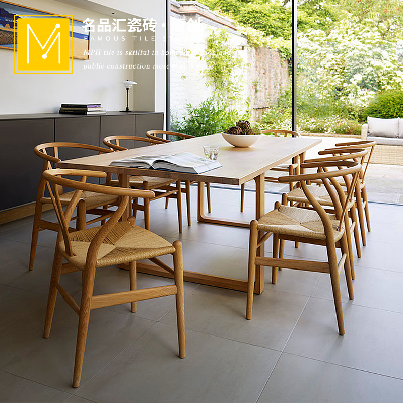 Wabi-sabi minimalist plain cement brick Gray whole body tile Powder room bathroom wall brick Balcony living room non-slip floor tile