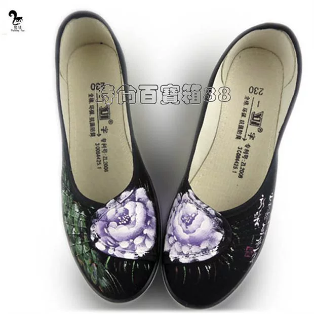 Mùa xuân và mùa hè mới nguyên bản vẽ tay Trung Quốc giày Hanfu giày y tá nêm giày vải cũ Bắc Kinh đơn giày giày sục thể thao