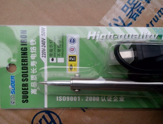 Original Suoer Se-950 High-Quality 50W External Heating Soldering Iron with Light, Pointed Tip Soldering Iron