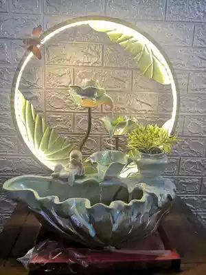 Desktop goldfish tank ceramic flowing water bonsai desktop beautiful Hall humidifier desk opening housewarming gift