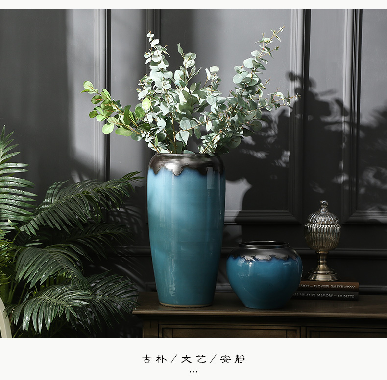 Landing a large ceramic vase furnishing articles contracted and I sitting room dry flower arranging flowers porcelain hotel villa decoration POTS