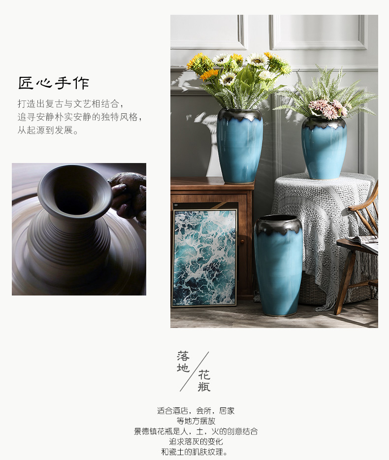 Landing a large ceramic vase furnishing articles contracted and I sitting room dry flower arranging flowers porcelain hotel villa decoration POTS