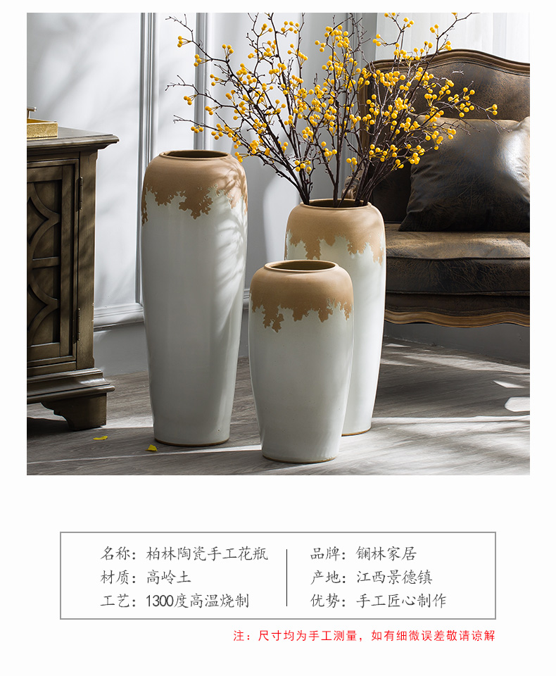 I and contracted floor vase large sitting room flower arranging flower implement American hydroponic pot home decoration ceramic furnishing articles