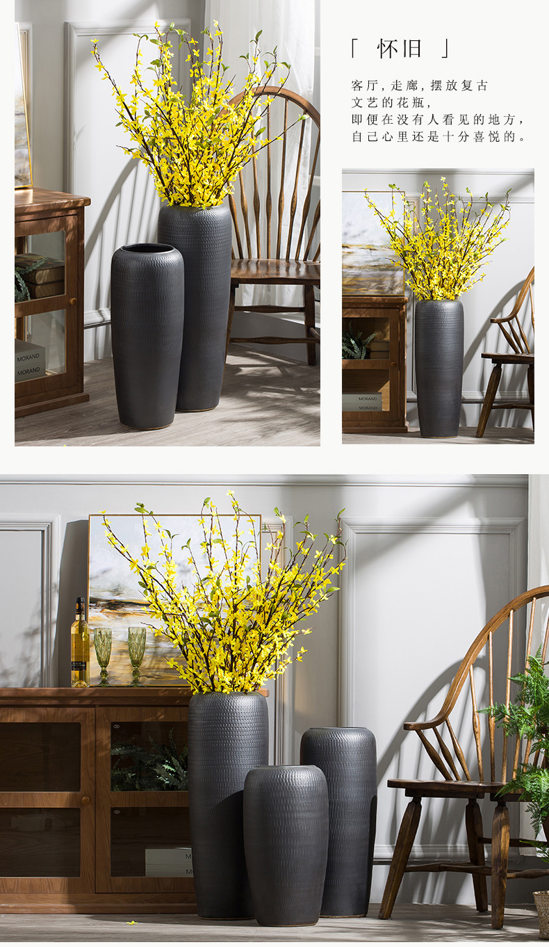 Jingdezhen vases, flower arranging landing simulation flower suit hotel villa sitting room adornment is placed large ceramic vase