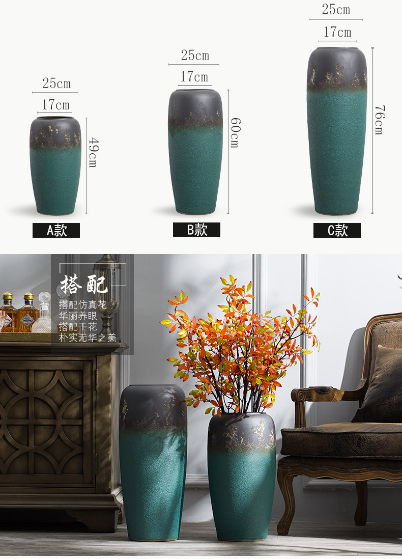 Ceramic vase furnishing articles coarse some Ceramic pot sitting room villa simulation flower arranging flowers large art restores ancient ways the ground adornment