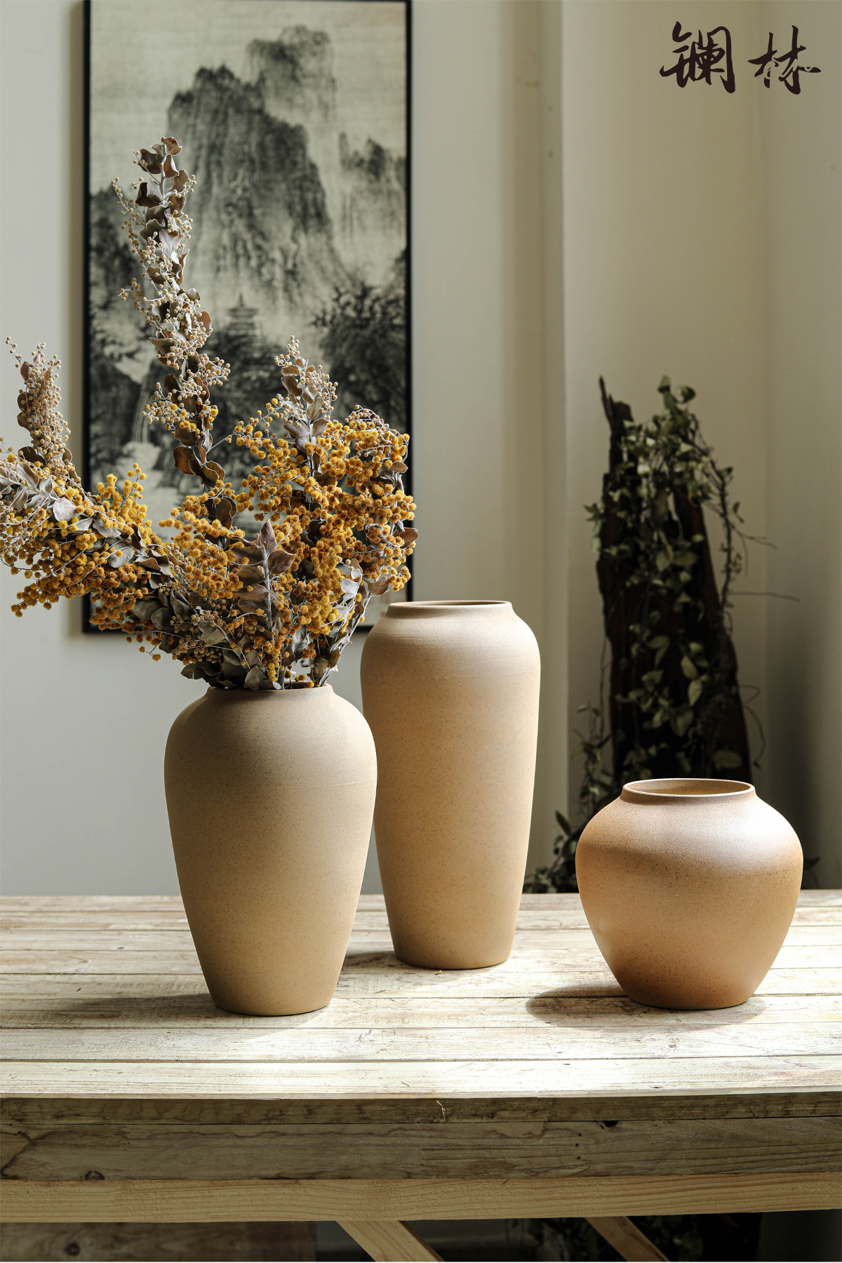 Dry flower is plain coloured coarse pottery vase office decoration to the hotel teahouse study zen mesa place ceramic POTS