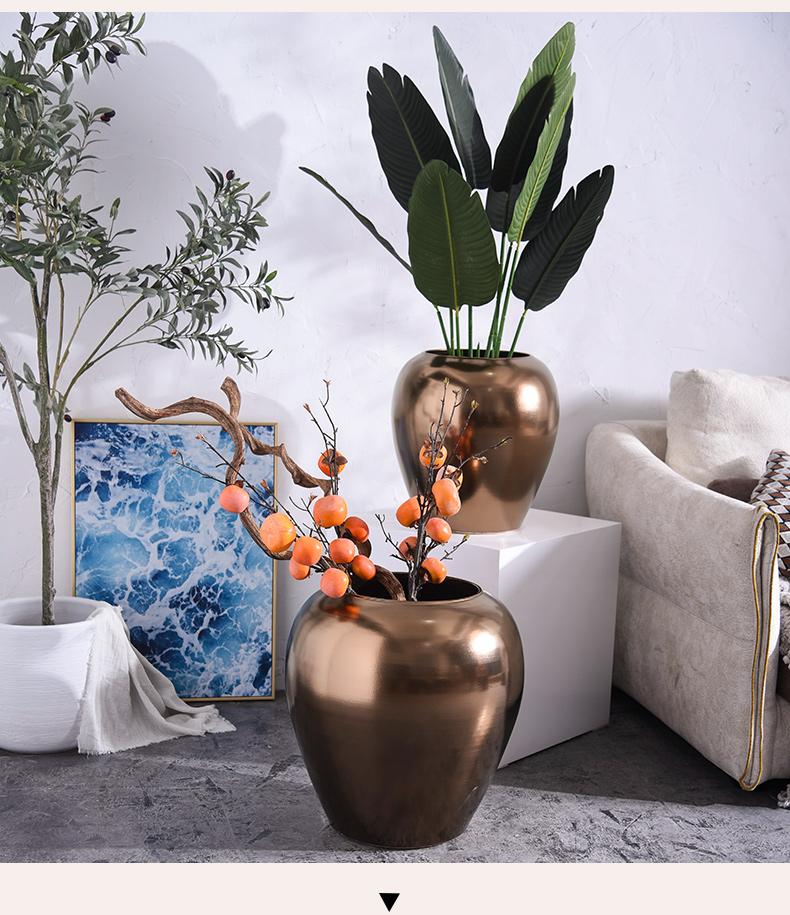 Creative modern Nordic dried flower decoration vase furnishing articles sitting room household jingdezhen landing large ceramic bottle arranging flowers