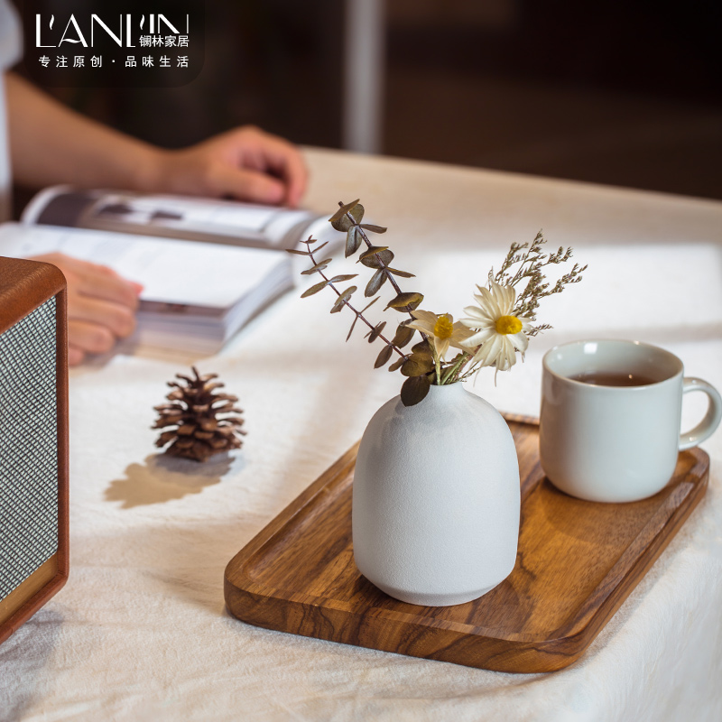 Nordic light key-2 luxury dried flowers decorative home furnishing articles TV cabinet table flower arrangement is small adorn article Japanese contracted ceramic vase