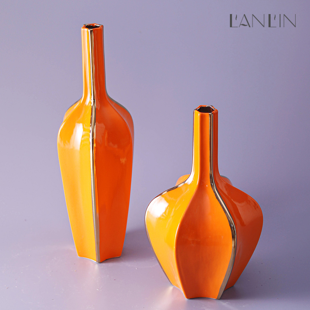 Ceramic vase furnishing articles sitting room porch TV ark, dried flower simulation flower, flower table home decoration vase mesa
