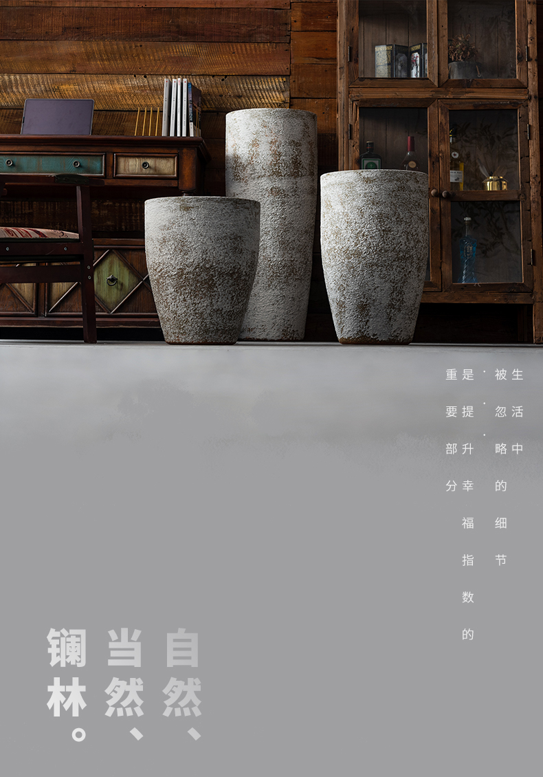 Big flowerpot restoring ancient ways furnishing articles furnishing articles sitting room be born green plant new Chinese style thick cylinder of jingdezhen ceramics some ceramic pot vase