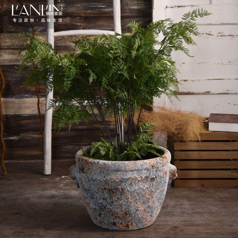 Ceramic lion archaize VAT coarse pottery hand round the altar landing place cylinder tank aquarium big flowerpot courtyard gardens