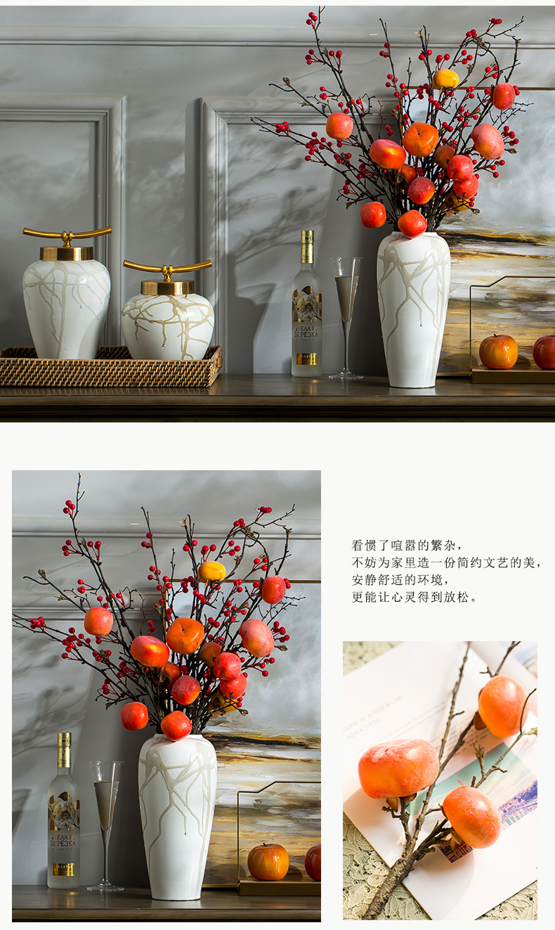 Simulation flower, dried flower flower arranging new sitting room of Chinese style household ceramic vase furnishing articles furnishing articles, the sitting room is contracted Europe type arranging flowers