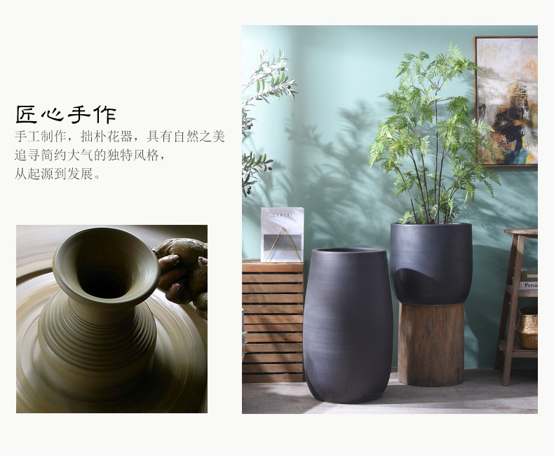 The modern creative furnishing articles contracted ceramic vase flower arrangement sitting room green plant is big big home decoration