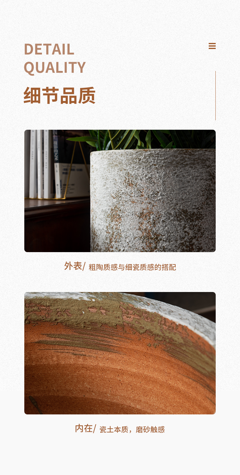 Big flowerpot restoring ancient ways furnishing articles furnishing articles sitting room be born green plant new Chinese style thick cylinder of jingdezhen ceramics some ceramic pot vase