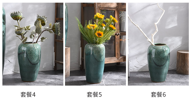 The modern ceramic large vases, artificial flowers, simulation flowers, furnishing articles sitting room living room decoration flower arranging dried flower bouquet