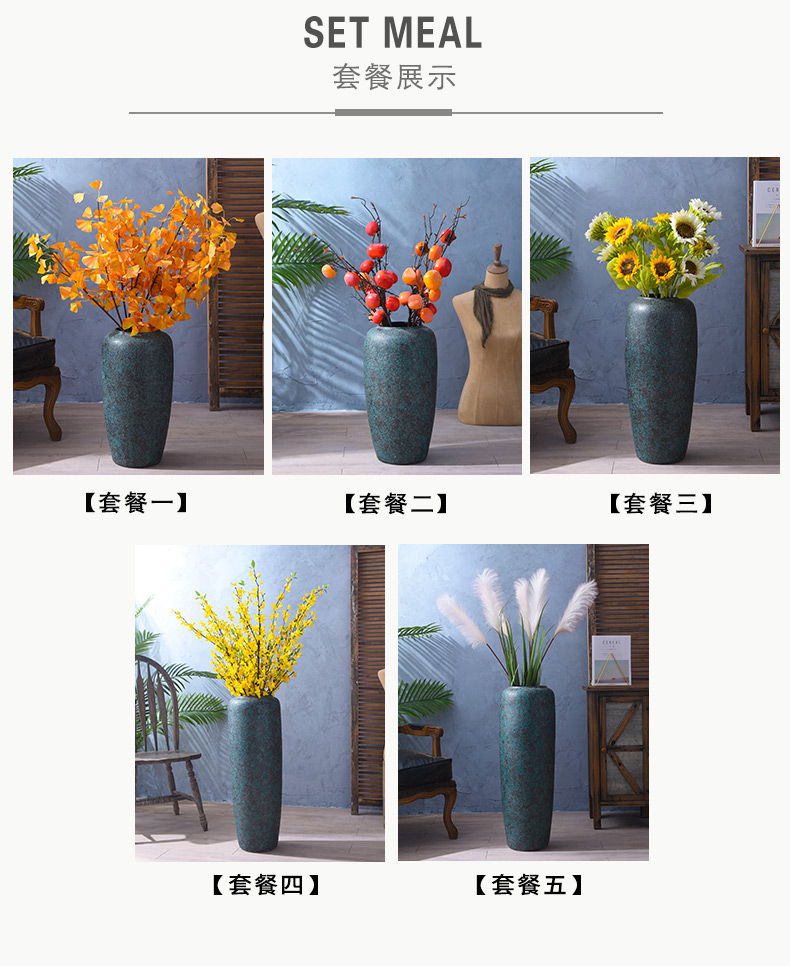 Restoring ancient ways of large ceramic vase do old furnishing articles dried flower arranging flowers sitting room adornment hotel courtyard coarse some ceramic pot