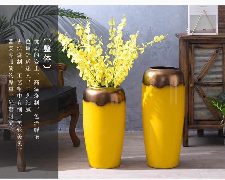 Northern wind jingdezhen ceramic large vase furnishing articles dried flower arranging flowers sitting room decorate floor decoration household act the role ofing is tasted