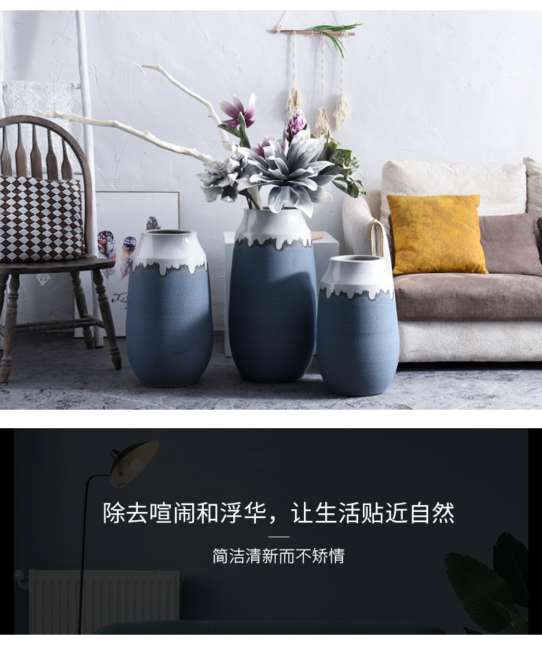 The modern ceramic vase sitting room ground adornment furnishing articles flower implement dried flowers EVA terms simulation flower arranging flowers