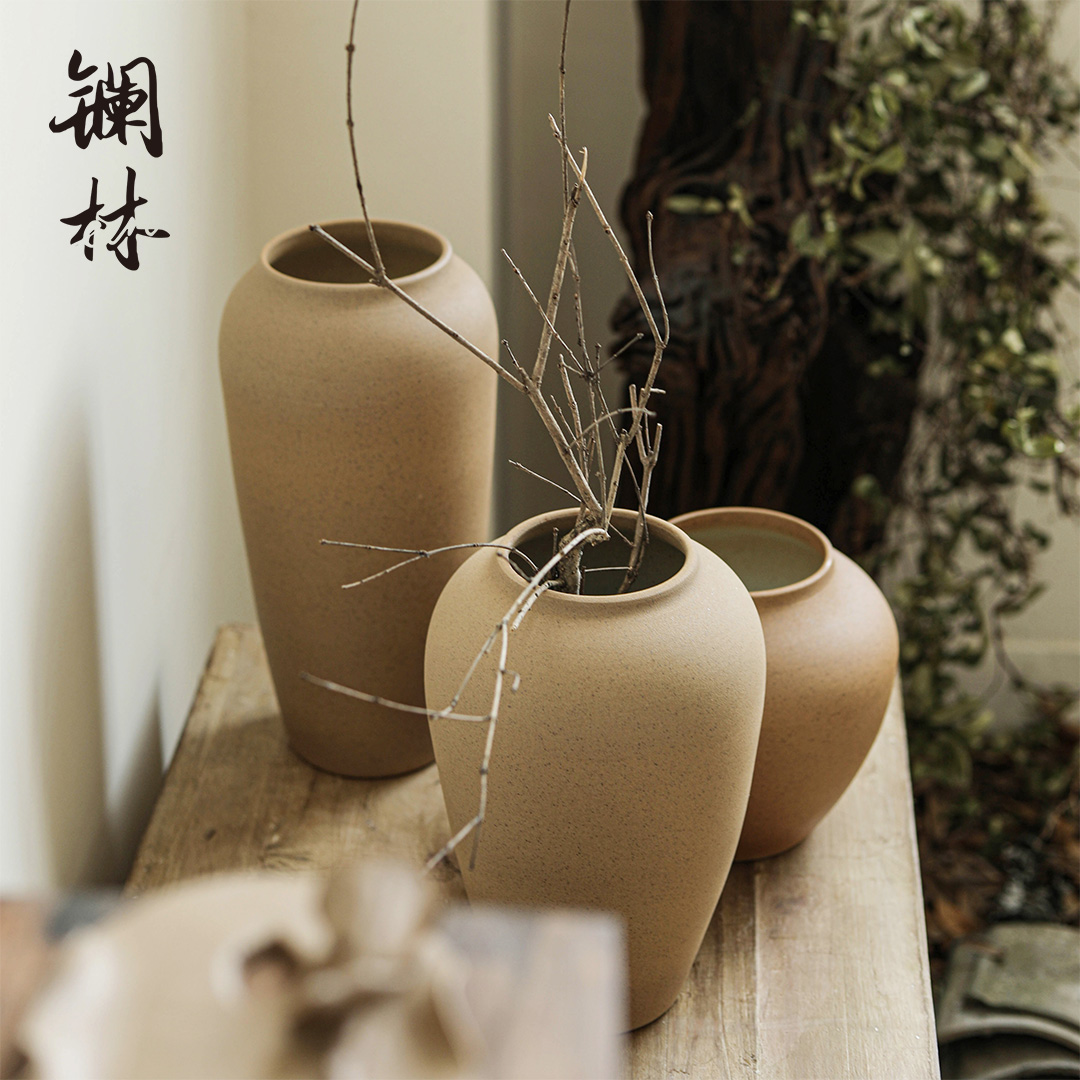 Dry flower is plain coloured coarse pottery vase office decoration to the hotel teahouse study zen mesa place ceramic POTS