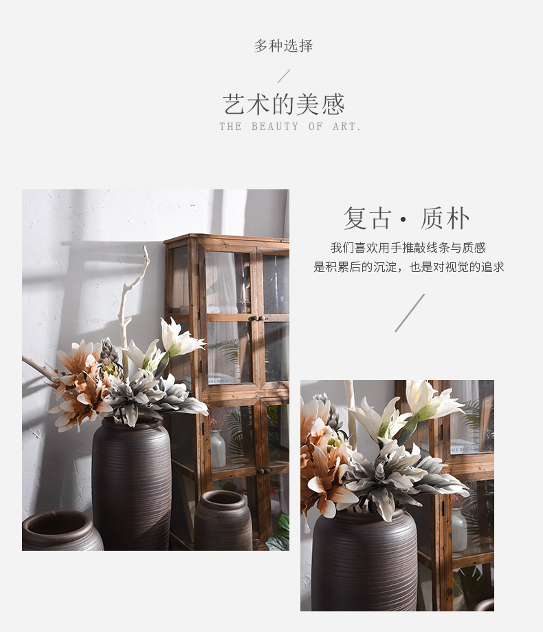 Restoring ancient ways do old ceramic floret bottle of large landing place living room TV ark, simulation flower, flower arranging dried flower decorations