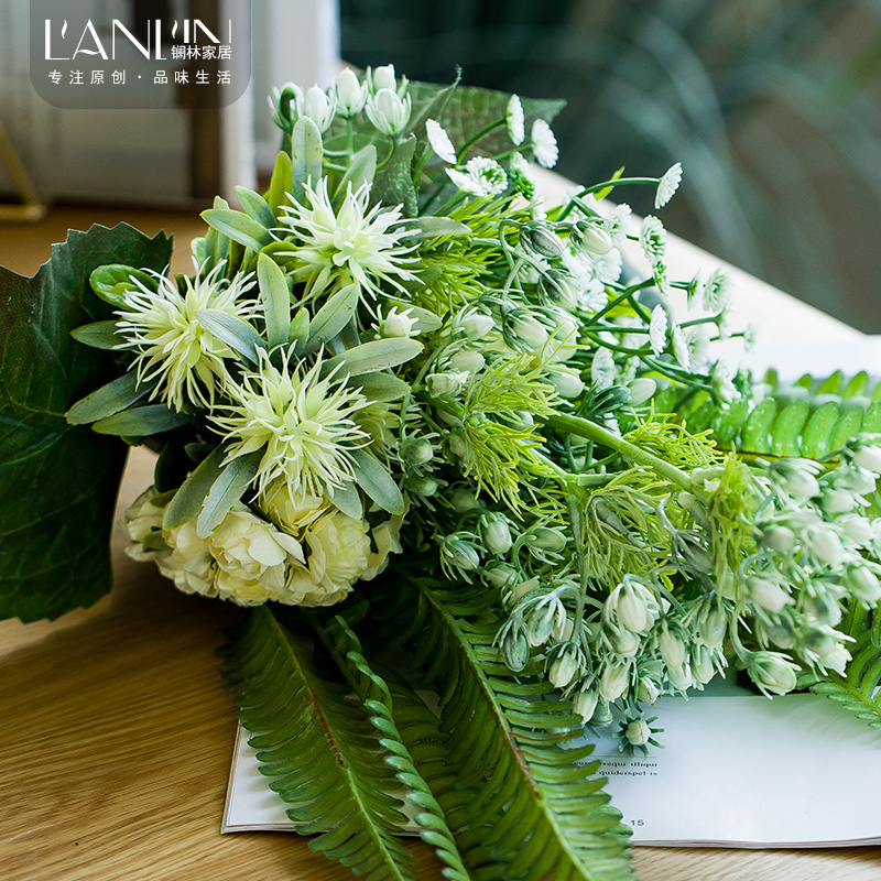 Nordic little fresh flowers simulation flower vase decoration in the sitting room decorate the table silk flower arranging flowers, dried flowers, ceramic furnishing articles