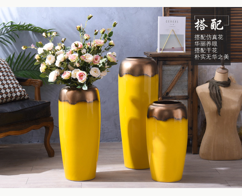 Northern wind jingdezhen ceramic large vase furnishing articles dried flower arranging flowers sitting room decorate floor decoration household act the role ofing is tasted