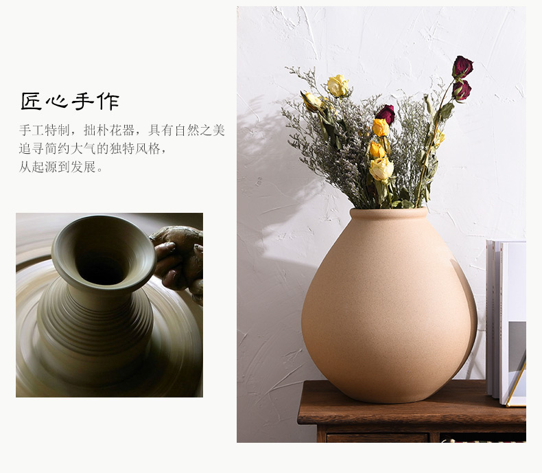 Restore ancient ways do old coarse some ceramic pot courtyard sitting room adornment home furnishing articles dried flower simulation flower decoration ceramic vase