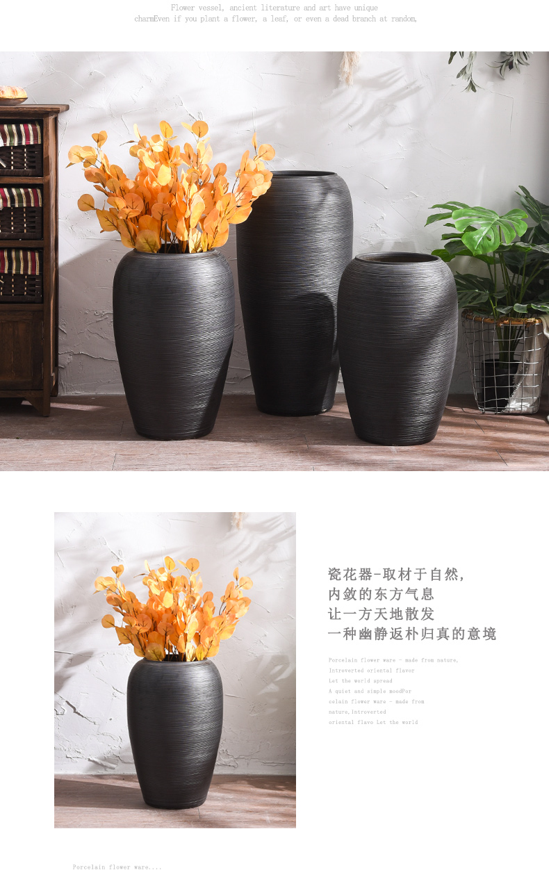 Do old restoring ancient ways of jingdezhen ceramic vase living room TV cabinet floor furnishing articles home decoration decoration is coarse pottery