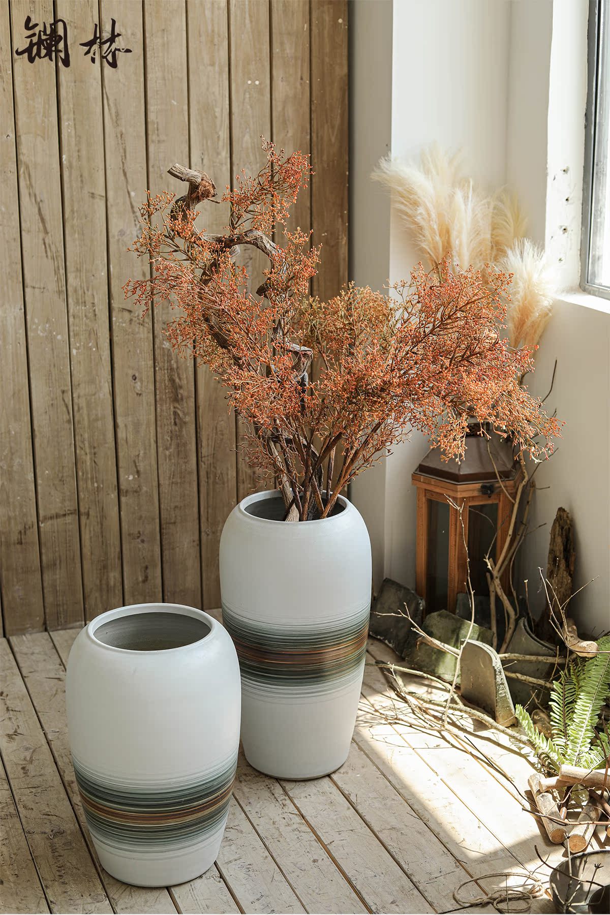 Ground vase large modern ceramic furnishing articles of dry flower arranging living room decoration to the hotel legend household space restoring ancient ways