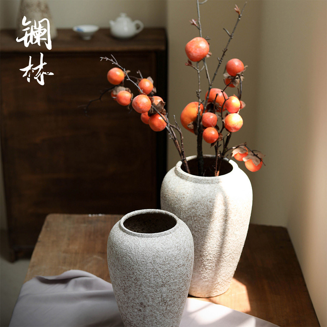 Manual coarse pottery vase dry flower POTS restoring ancient ways furnishing articles ceramic household zen jar sitting room adornment flowers
