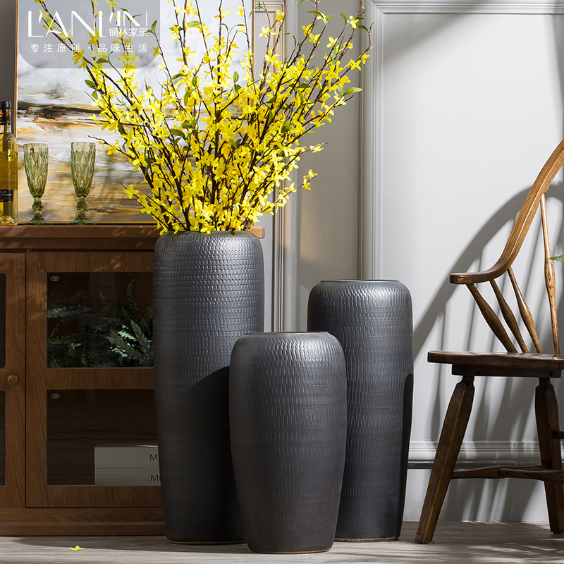 Jingdezhen vases, flower arranging landing simulation flower suit hotel villa sitting room adornment is placed large ceramic vase