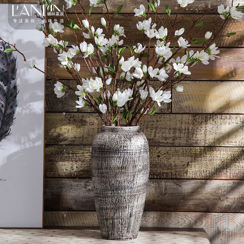 Dried flower vase planting restoring ancient ways all over the sky star, hydroponic coarse pottery basin contracted sitting room porch desk mesa vase furnishing articles