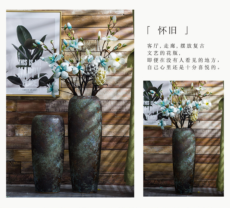 Do old ceramic restoring ancient ways of large vase sitting room place coarse pottery vase simulation flower arranging flowers large bottle for the hotel