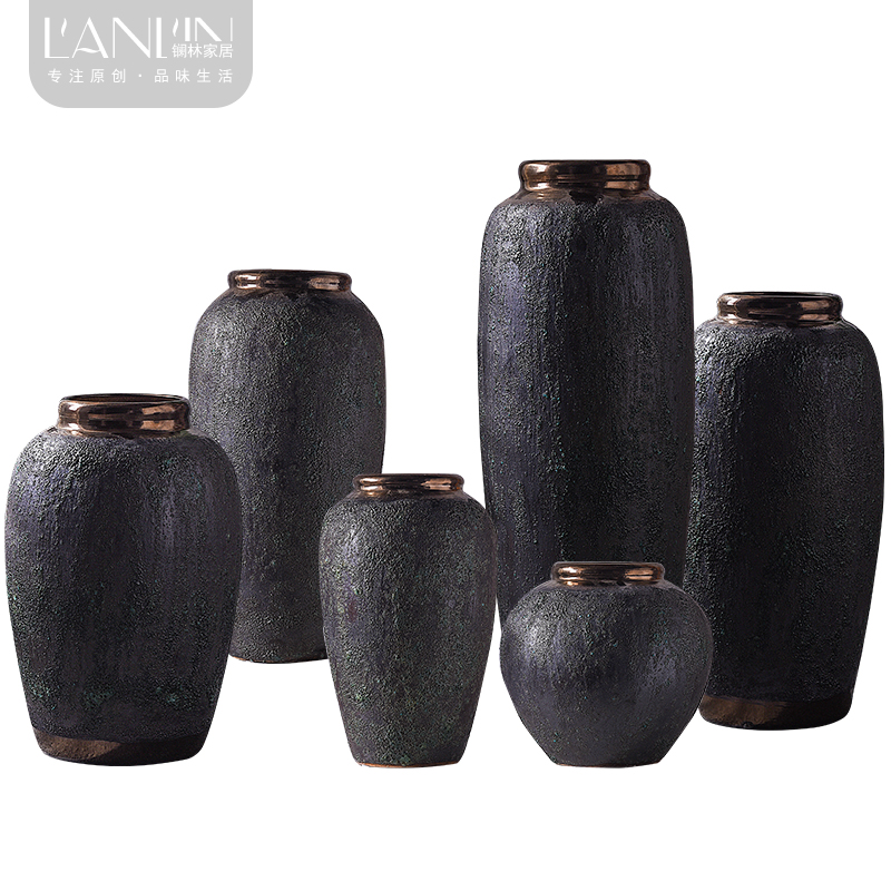 Restore ancient ways the ground dried flowers large vase coarse some ceramic pot sitting room adornment home furnishing articles of jingdezhen ceramics