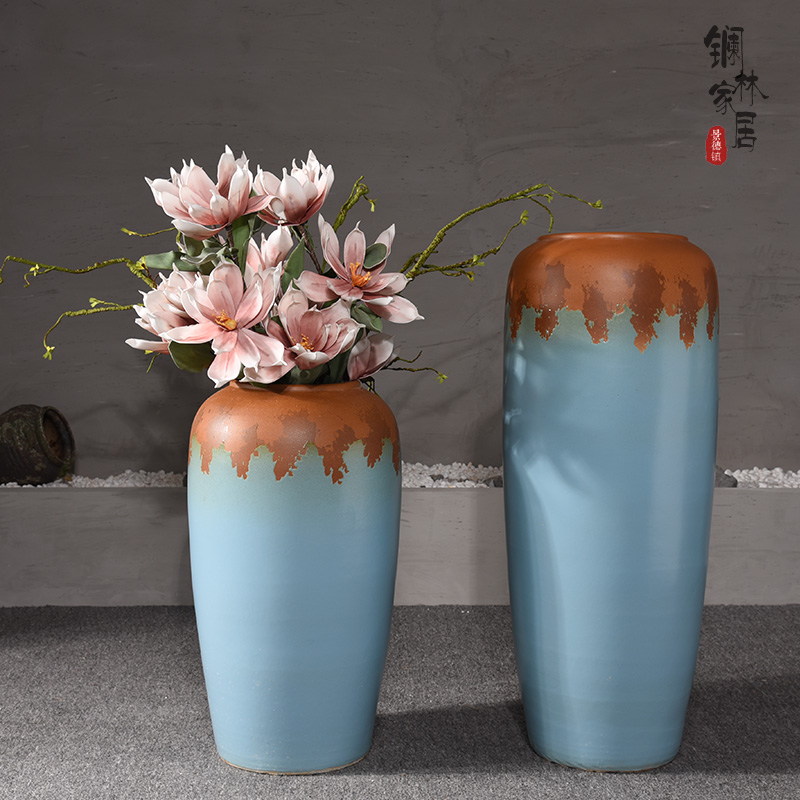 Jingdezhen ceramic European - style hotel villa porch sitting room of large vase flower flower decoration flower arranging furnishing articles