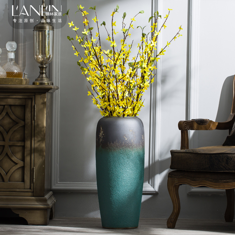 Ceramic vase furnishing articles coarse some Ceramic pot sitting room villa simulation flower arranging flowers large art restores ancient ways the ground adornment