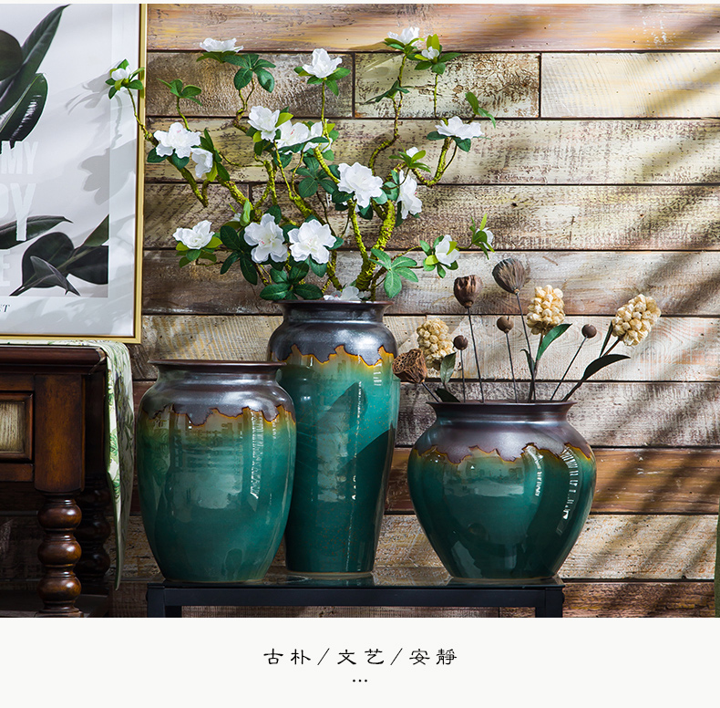 Jingdezhen ceramic new Chinese vase furnishing articles sitting room put dry flower lucky bamboo kind of fleshy potted flower flower