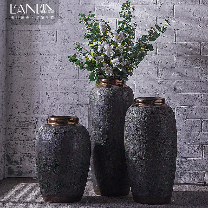 Restore ancient ways the ground dried flowers large vase coarse some ceramic pot sitting room adornment home furnishing articles of jingdezhen ceramics