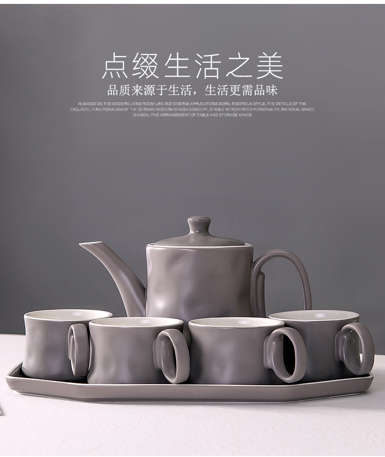 Chinese style home sitting room, dining - room ceramic tea tea set teapot tea kettle cup cold water with a suit