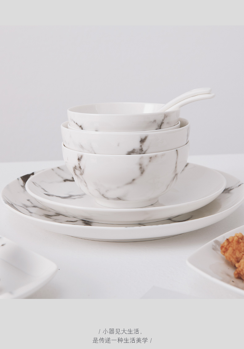 Marbling ceramic bowl with 4.5 inch 8 inch soup bowl Chinese rice bowl of the big rainbow such use tableware rainbow such use