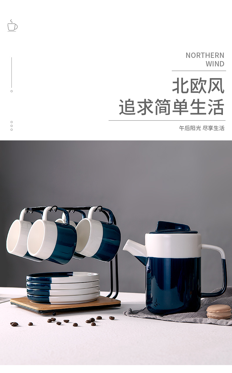 Nordic coffee cup suit household contracted with water glass ceramic cups and saucers ultimately responds cup camellia tea in the afternoon