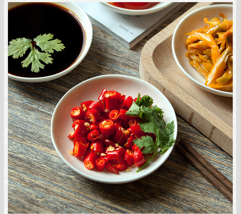 Restaurant ceramic flavor dishes home hot pot dip seasoning sauce dish dish circular vinegar dish snacks side dish