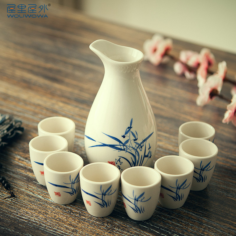 Antique wine suit creative ceramic household liquor wine pot rice wine wine to ultimately responds a cup of liquor cup gift boxes