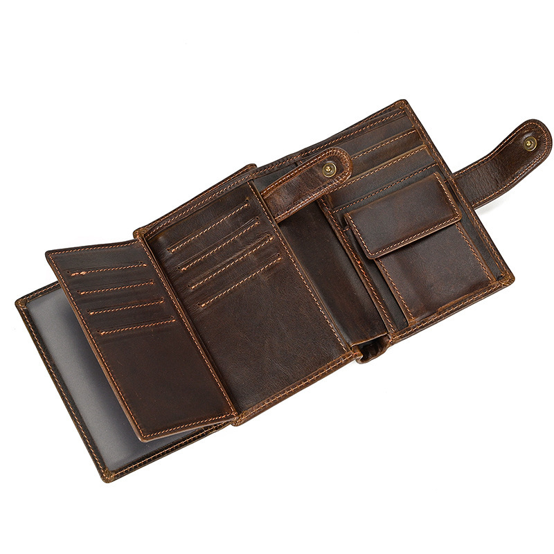 Oil Waxed Cowhide Men's Short Genuine Leather Vintage Handmade First Layer Cowhide European and American Style Personalized Youth Wallet 70% off Wallet Oil Waxed Cowhide Men's Short Genuine Leather Vintage Handmade First Layer Cowhide European and American Style Personalized Youth Wallet 70% off Wallet