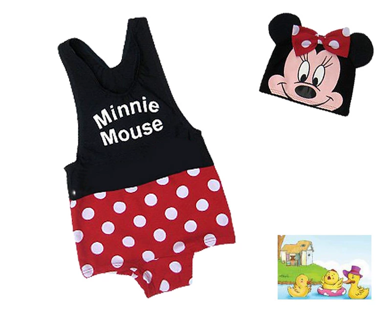 Áo tắm đặc biệt Ngoại thương Mickey Minnie Phong cách dễ thương Áo tắm trẻ em một mảnh dành cho trẻ em trung và nhỏ Mũ bơi miễn phí - Bộ đồ bơi của Kid